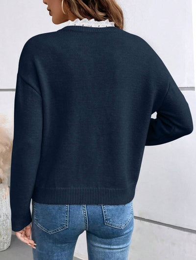 🇫🇷 Pull Dentelé Col V – Prix Imbattable