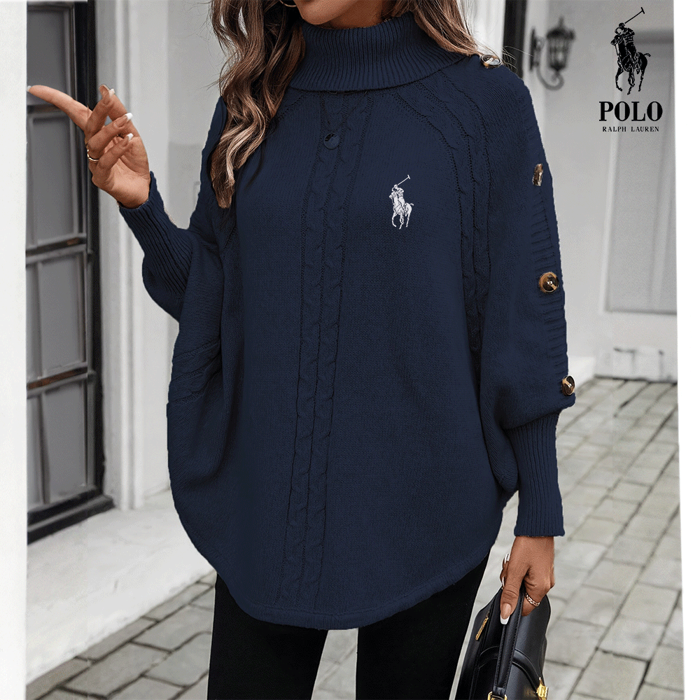🇫🇷 Ralph L - Pull Maille à Col Roulé Boutonné