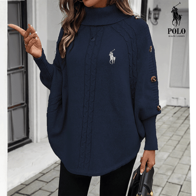 🇫🇷 Ralph L - Pull Maille à Col Roulé Boutonné