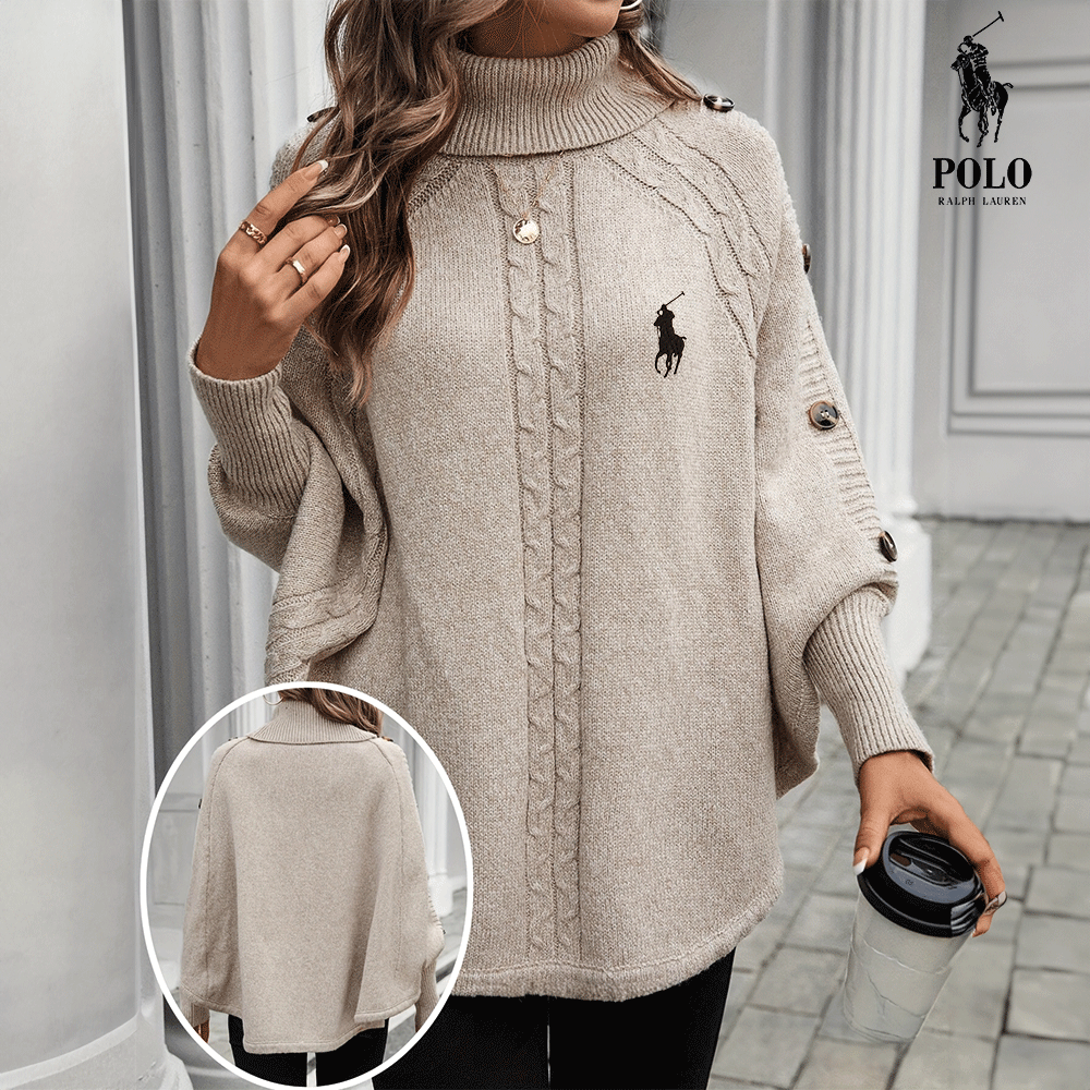 🇫🇷 Ralph L - Pull Maille à Col Roulé Boutonné
