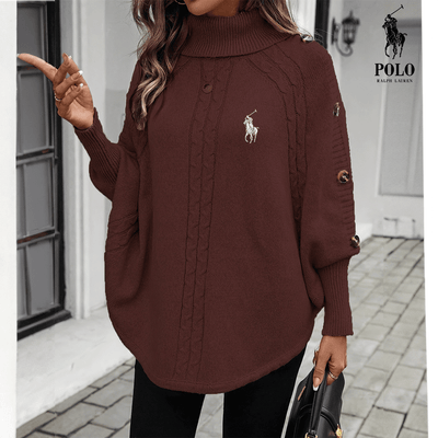 🇫🇷 Ralph L - Pull Maille à Col Roulé Boutonné
