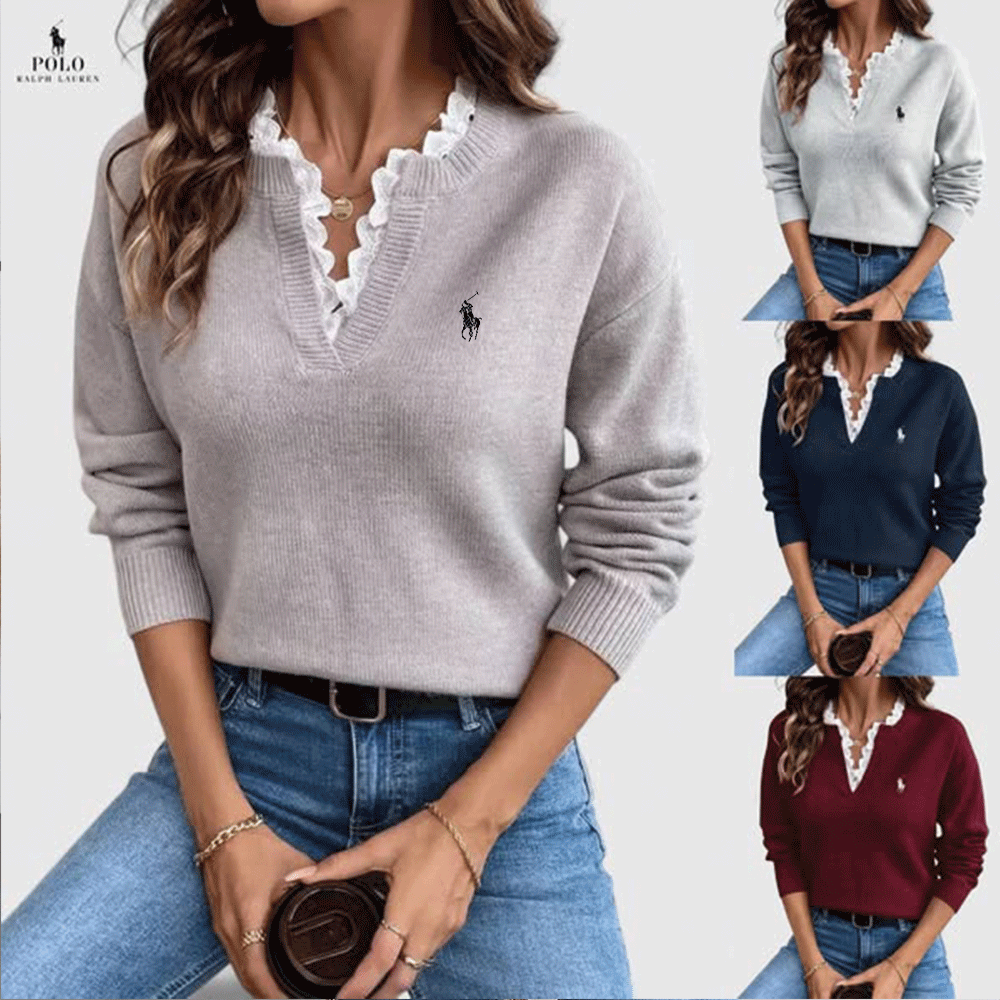 🇫🇷 Pull Dentelé Col V – Prix Imbattable