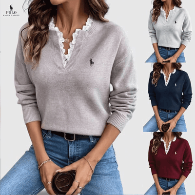🇫🇷 Pull Dentelé Col V – Prix Imbattable