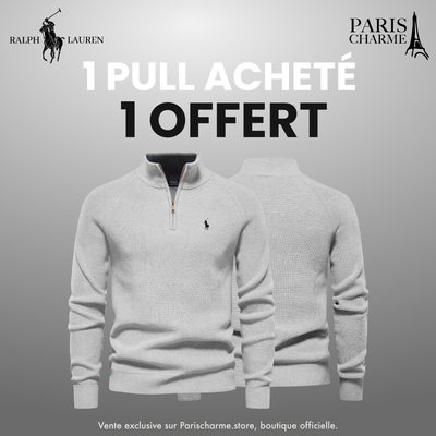 Pull Col Zippé  R&L 1+1 (DÉSTOCKAGE)