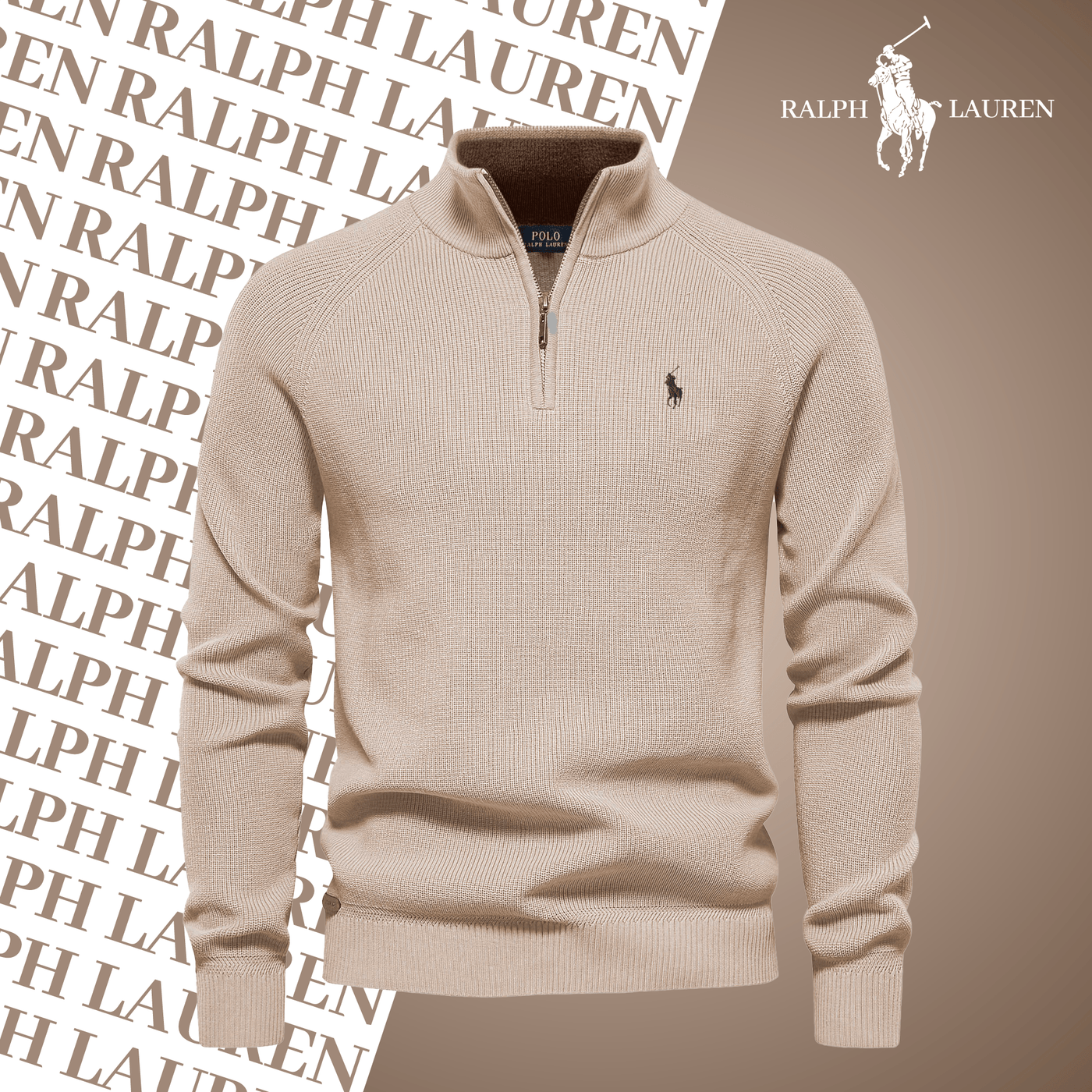 Pull Col Zippé  R&L (DÉSTOCKAGE)